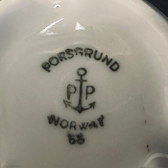 Porsgrund Porcelain Norway 65, Mini Expresso Coffee Cup/Mug White Nautical Flag - Picture 7 of 16